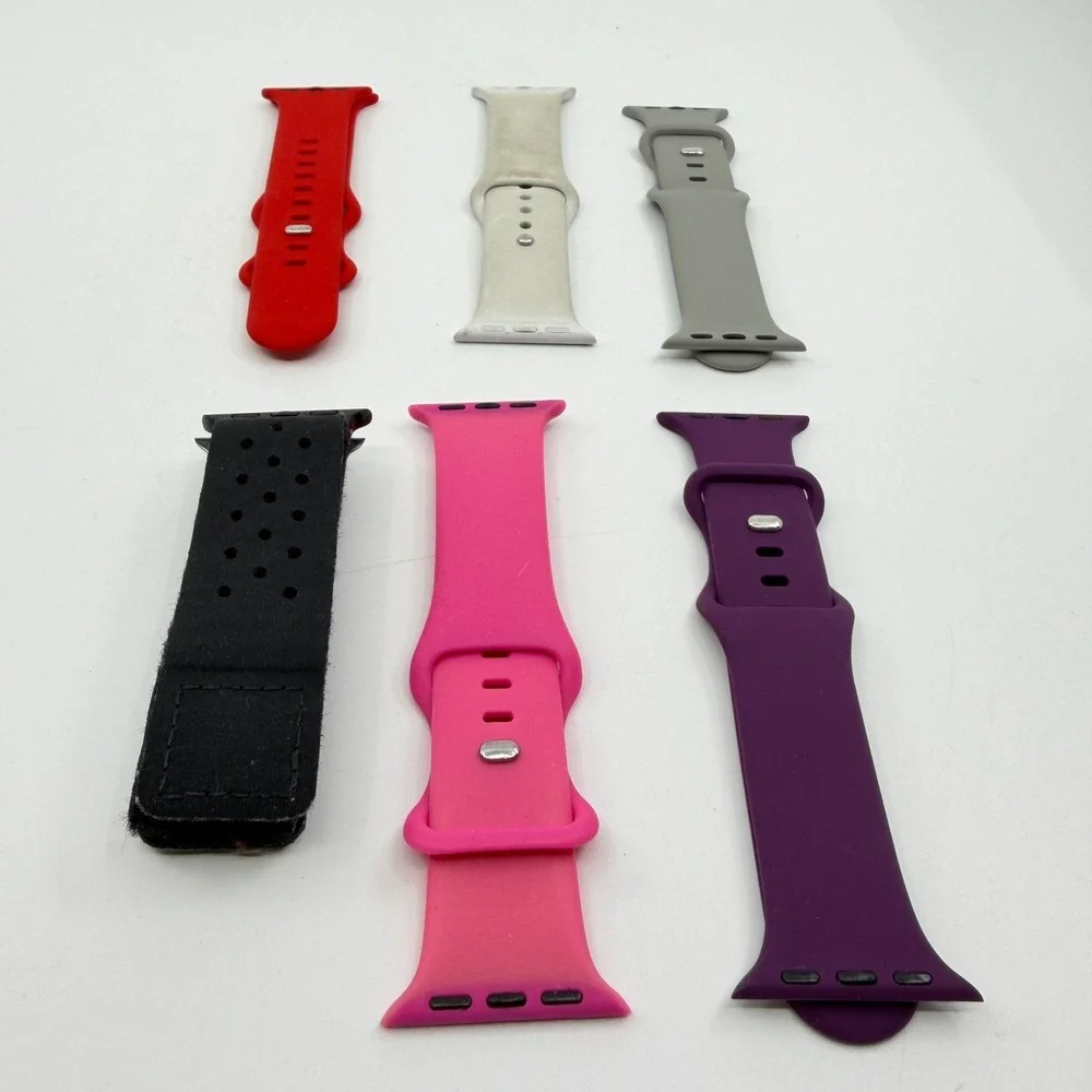 Lot of 6 Colorful Silicone Sport Watch Bands - Mixed Bundle